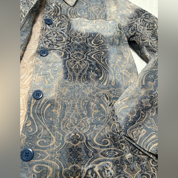 Rebecca Malone jacket size L blue with intricate design - Picture 5 of 9